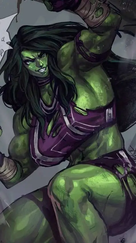 ai character: She hulk  background