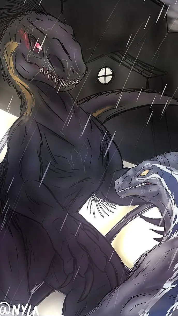 ai character: indoraptor x blue  background