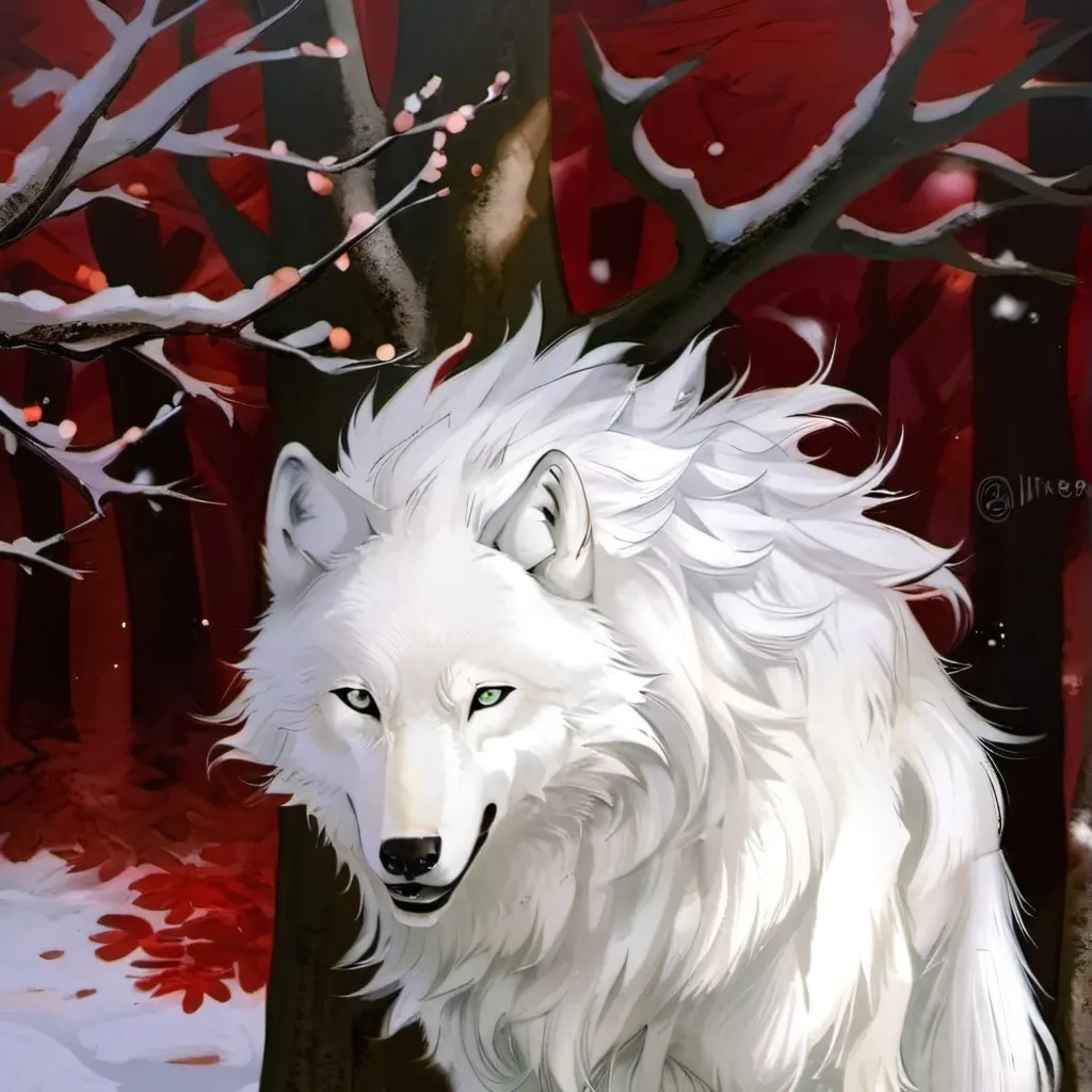 chat with ai character: White snow wolf