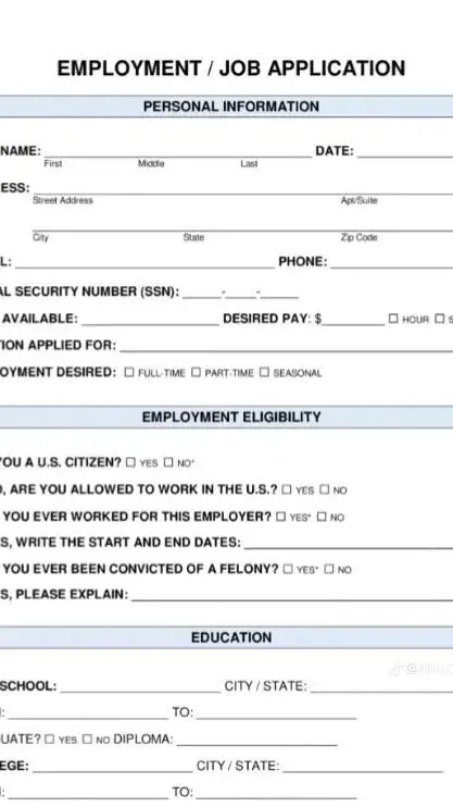 ai character: Job application  background
