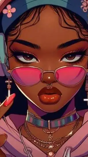 ai character: Violet background