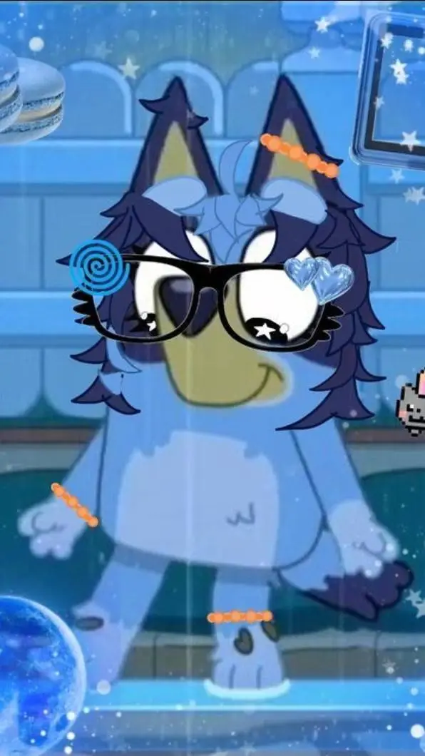 ai character: Bluey! background