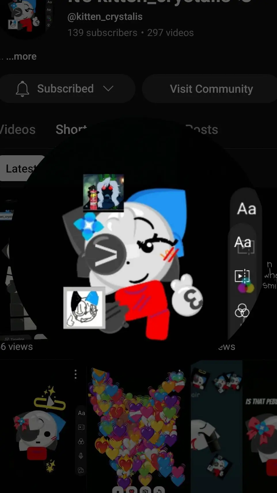ai character: kitten crystails background