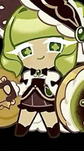 ai character: galleta de mousse  background