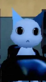 ai character: gato azul background