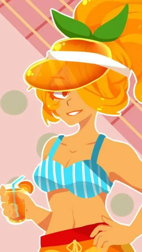 ai character: orange cookie background