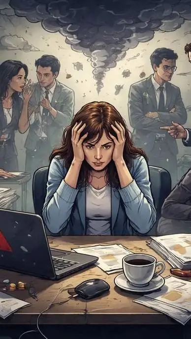 ai character: Stress boss girl.. background