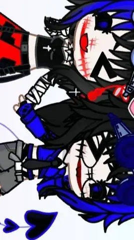 ai character: 💙🖤💙 background