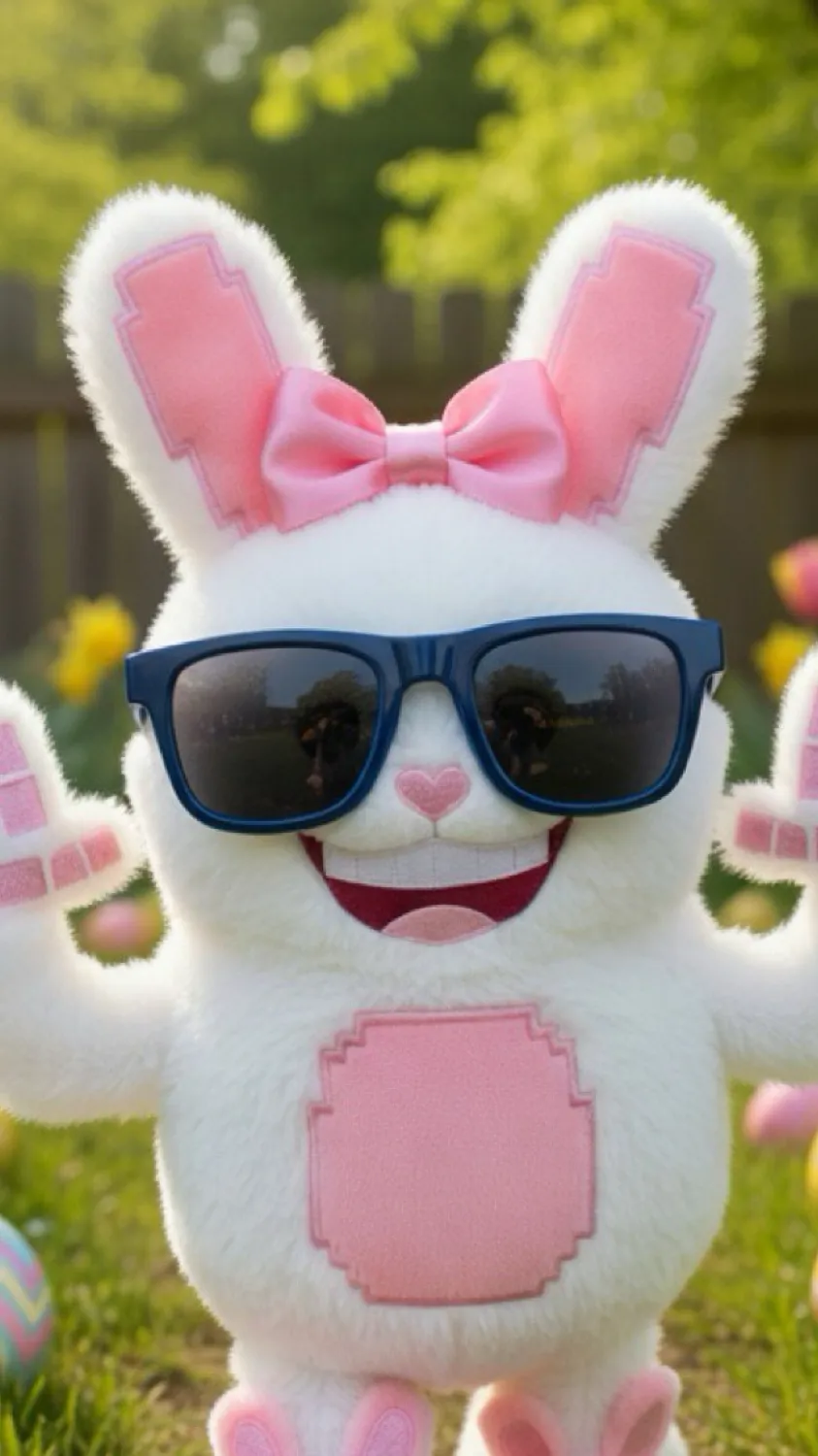 ai character: Boppin Bunny background