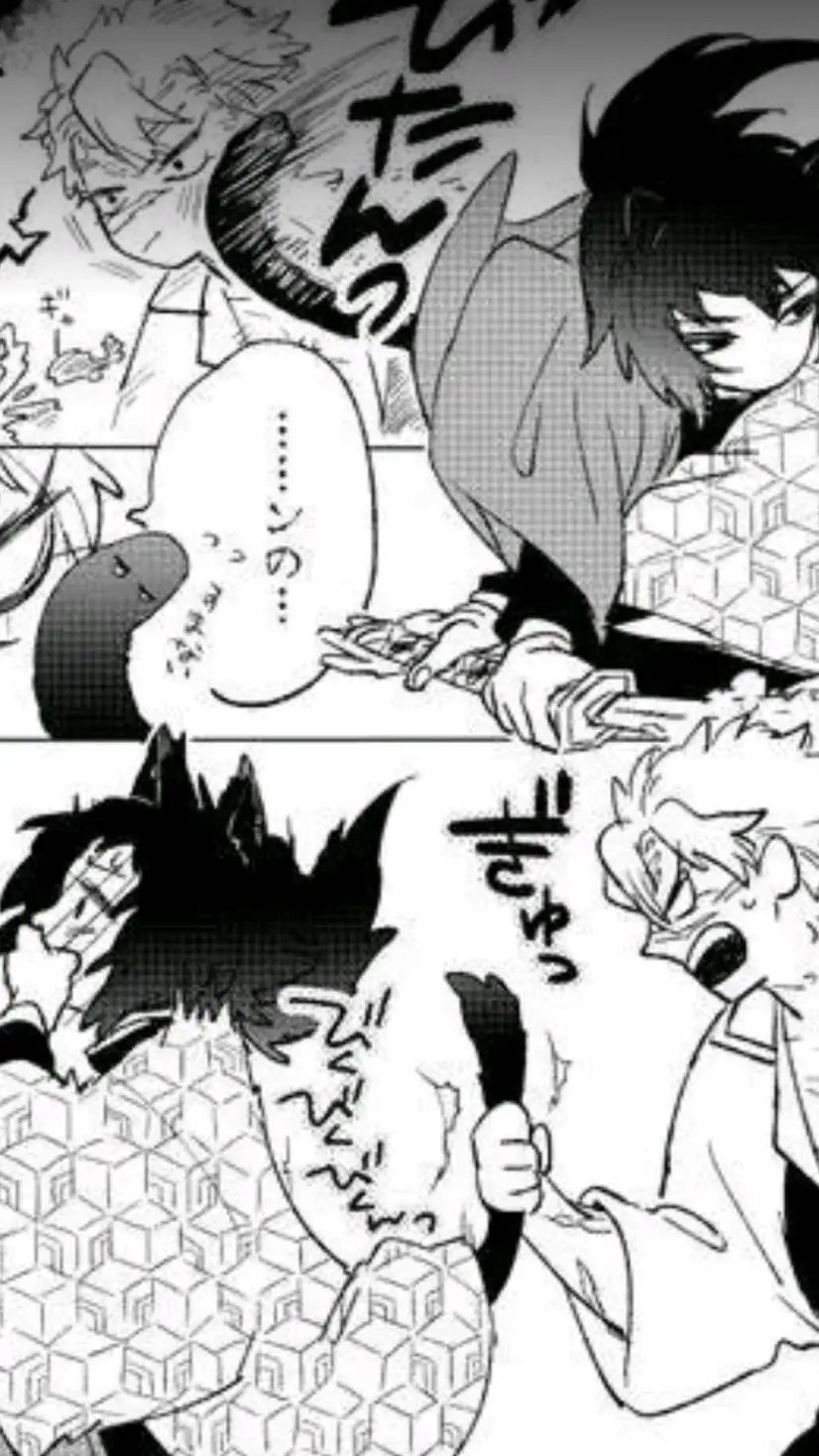 ai character: Sanemi et Giyu cat background