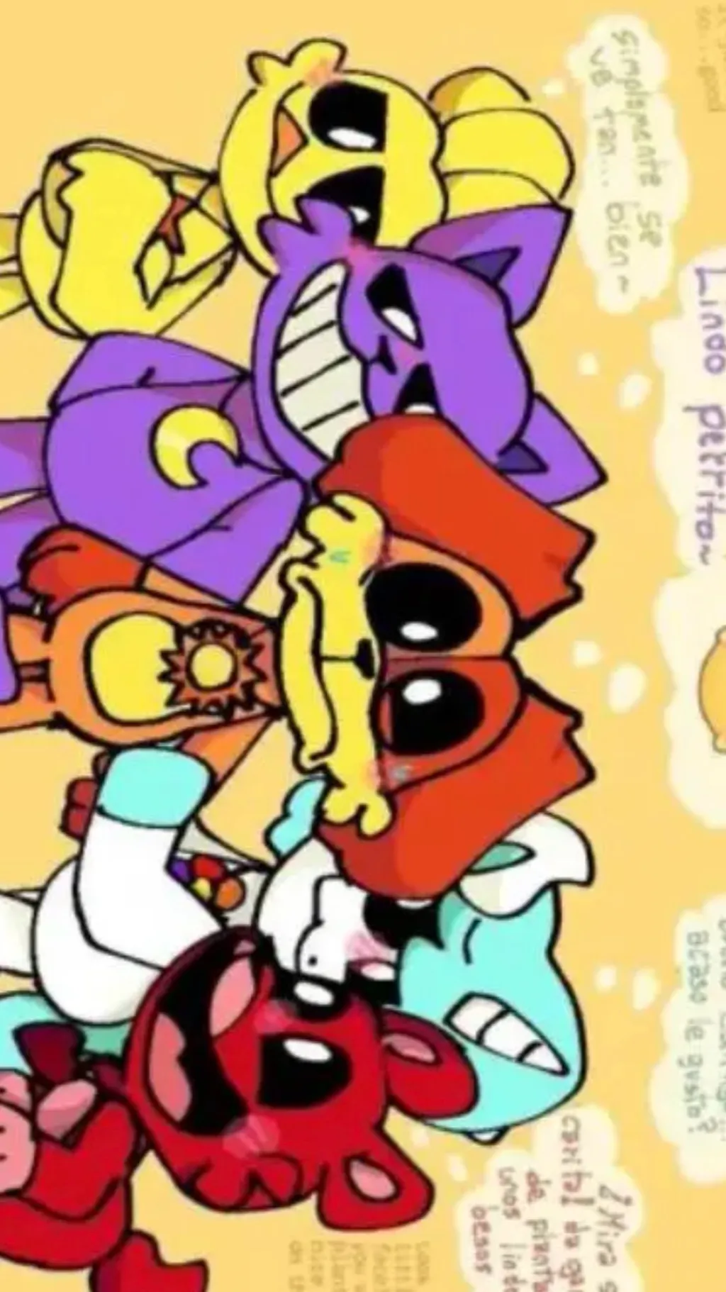 ai character: Smiling Critters background