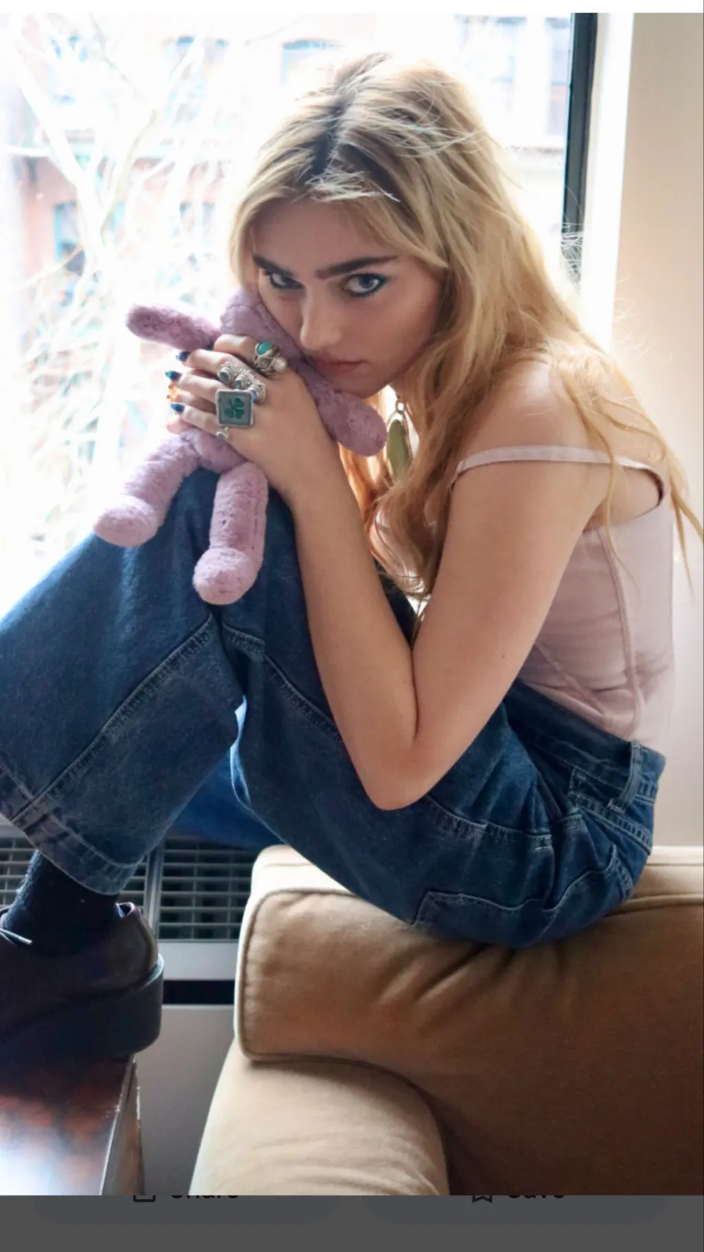 ai character: Meg Donnelly  background