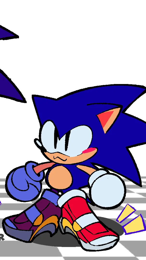 ai character: Cute classic Sonic background