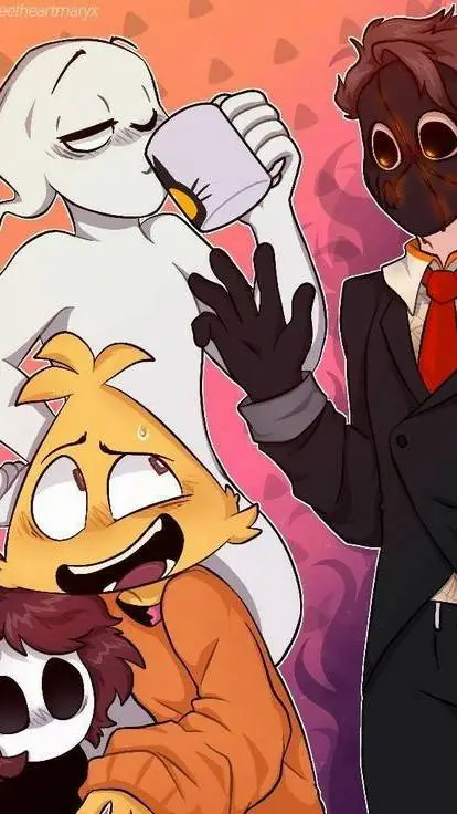 ai character: Coelho rosa  background