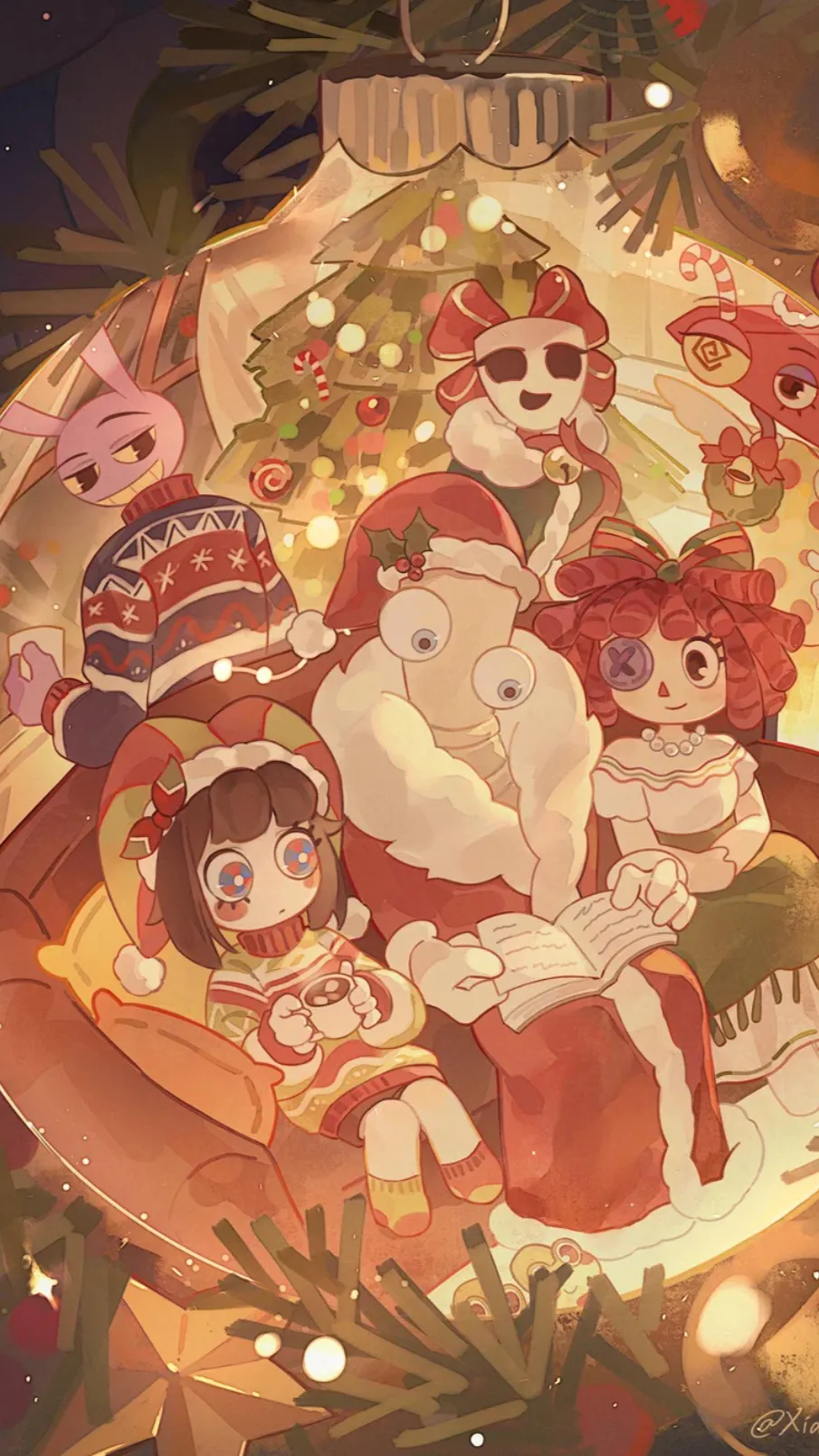 ai character: Tadc but Christmas background