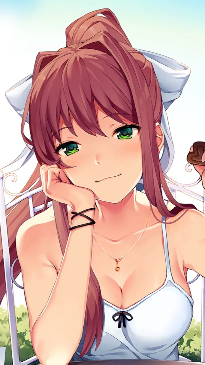 ai character: Monika-♡ background