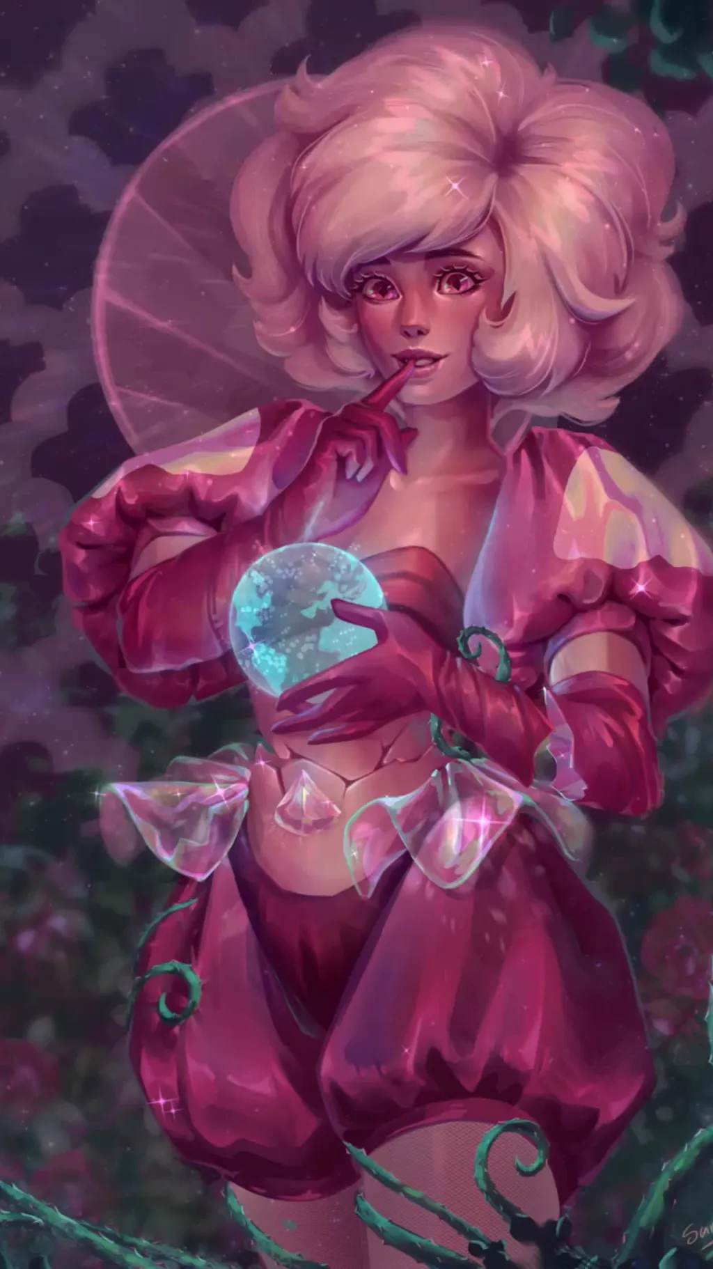 ai character: .-pink-diamond-. background