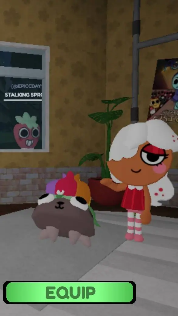 ai character: strawberry cookie  background