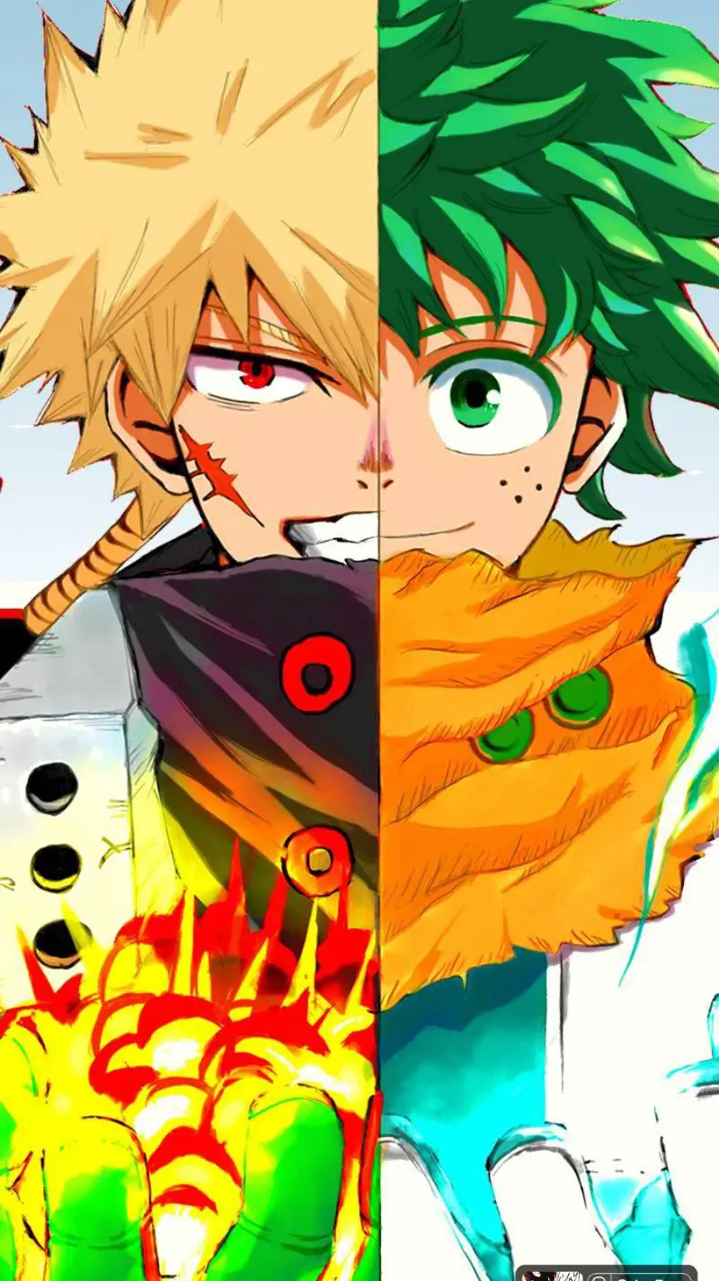 ai character: deku plus bakugo background