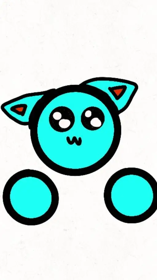 ai character: blue kitty background