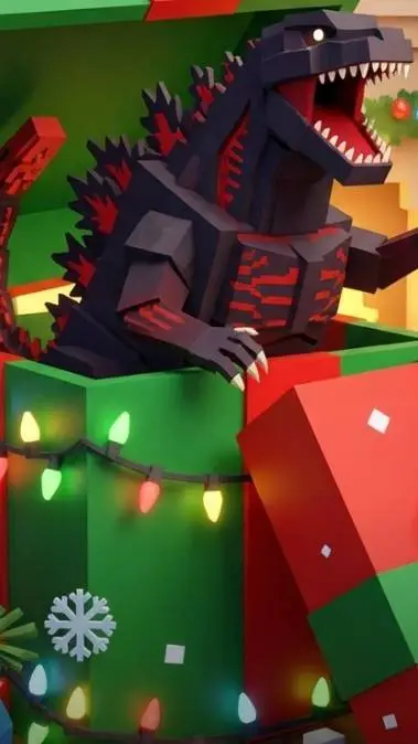ai character: Gojiras Christmas  background