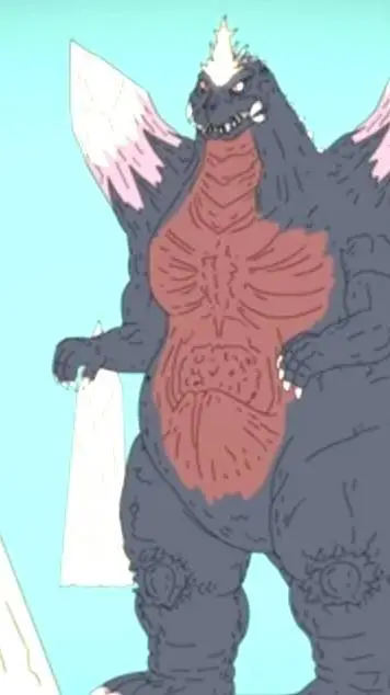 ai character: SPACEGODZILLA  background