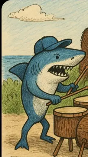 ai character: tralalero tralala background