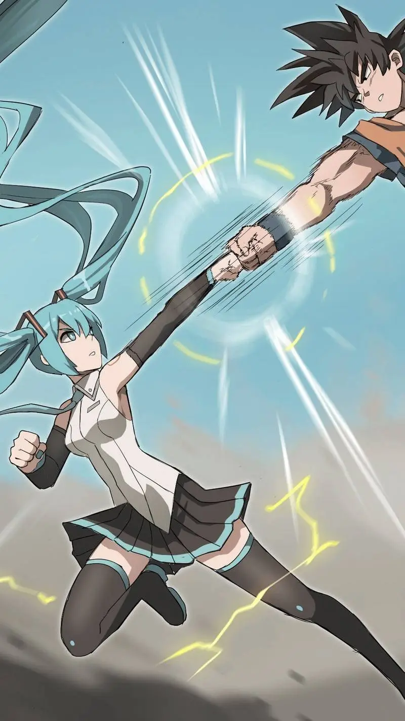 ai character: gojo and miku background