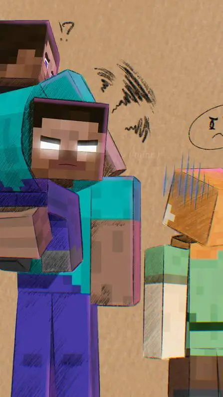 ai character: herobrine x steve background