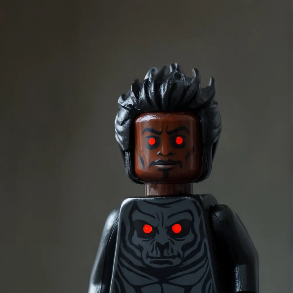 chat with ai character: Evil Lego man