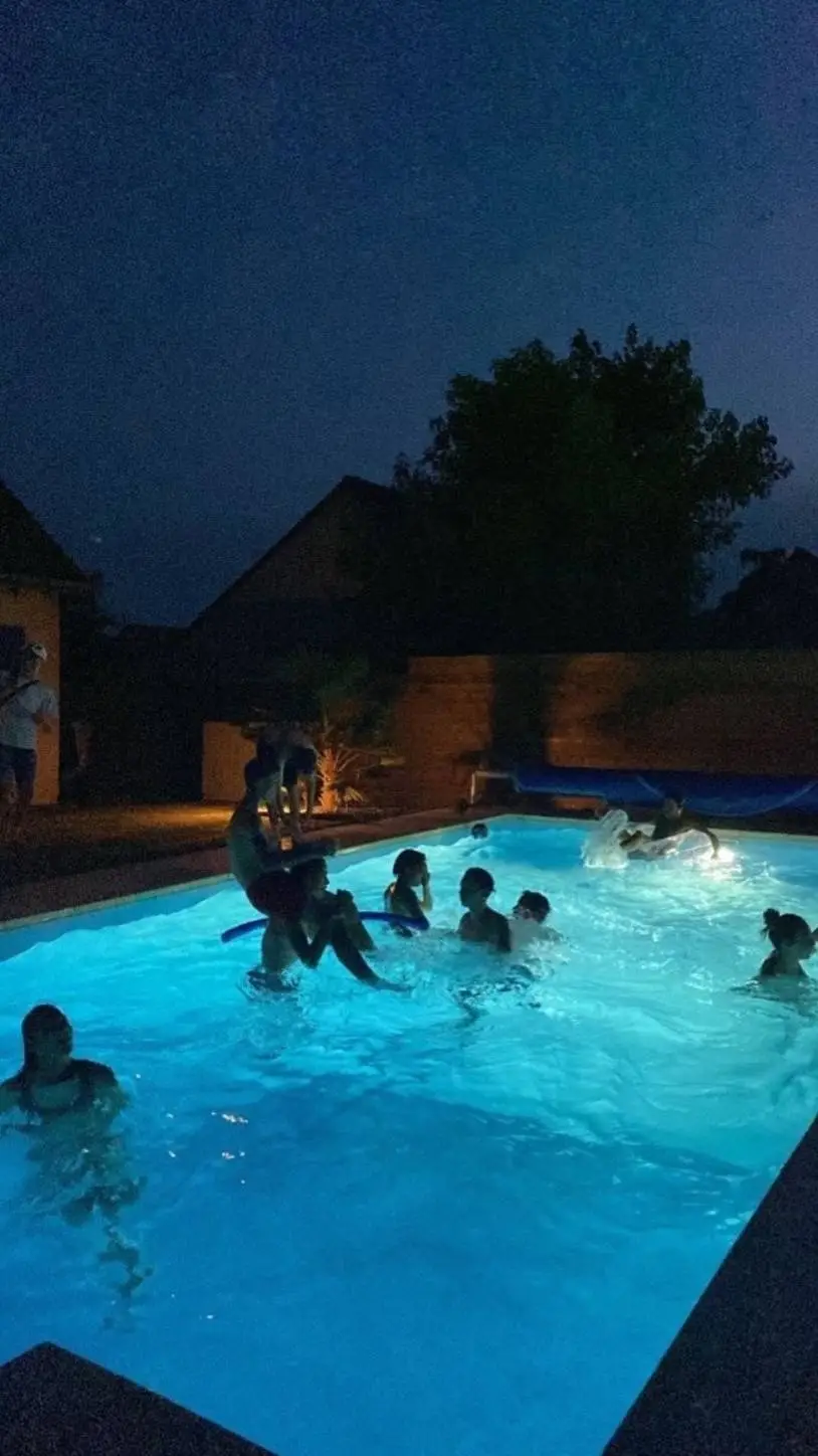 ai character: Pool party background