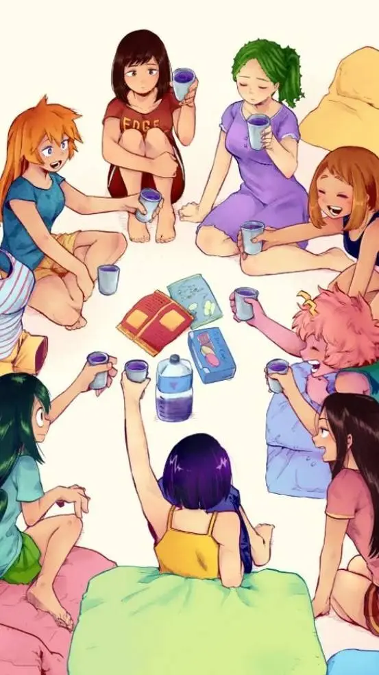 ai character: MHA || Sleepover background