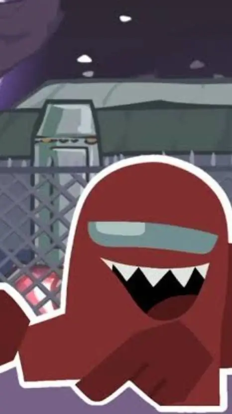 ai character: Red Imposter  background