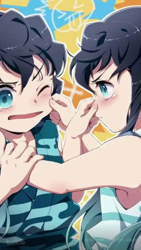 ai character: mui and yui  background