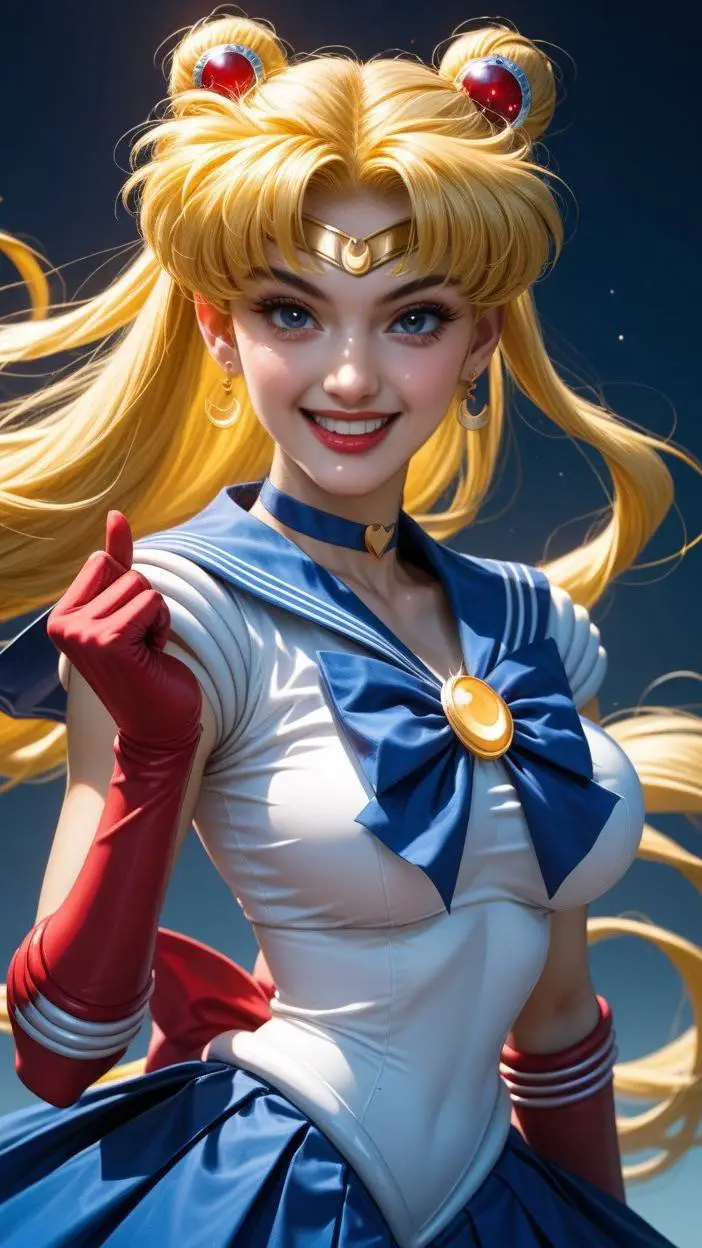 ai character: Usagi Tsukino background