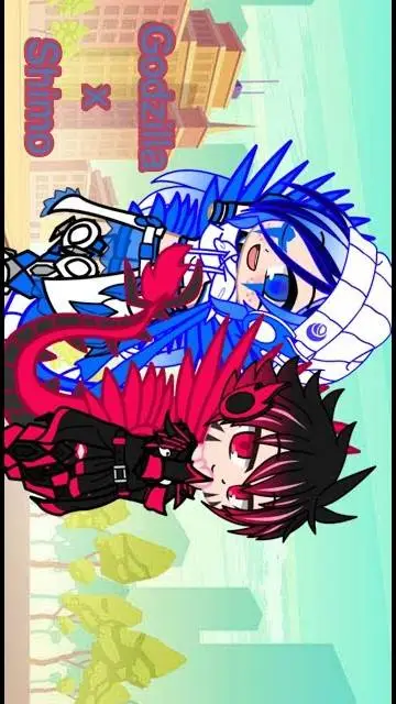 ai character: Shimo X Godzilla background