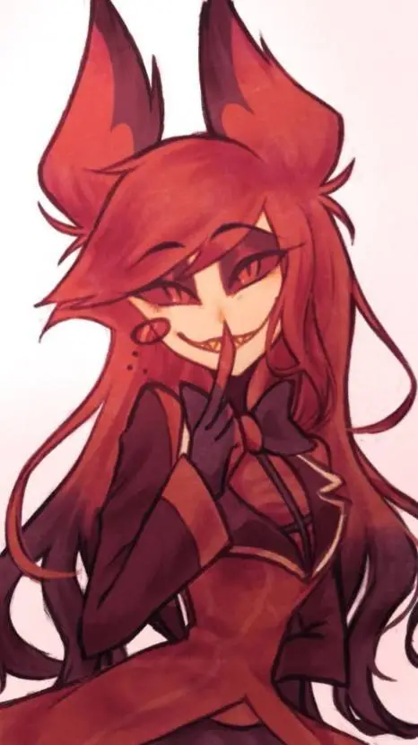 ai character: Alastor mujer 🦌📻 background