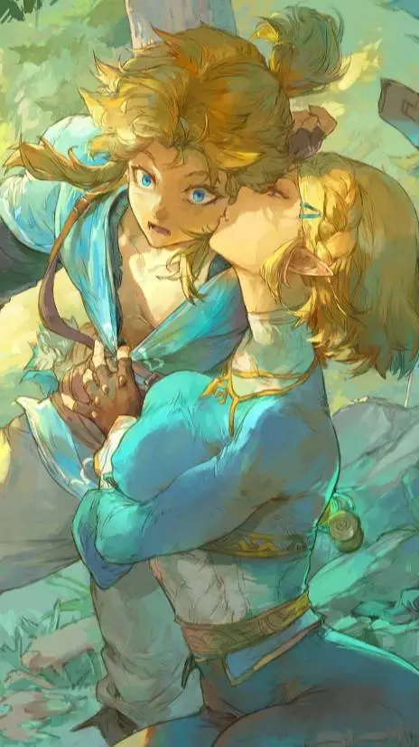 ai character: Link and Zelda  background