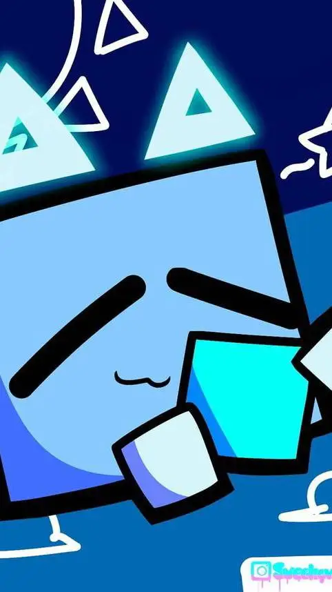 ai character: cube x cyan! 💙🩵 background