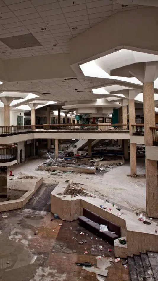 ai character: Abandoned Mall background