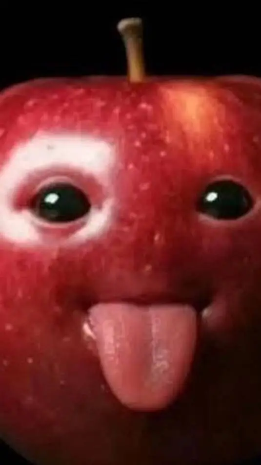 ai character: silly apple background