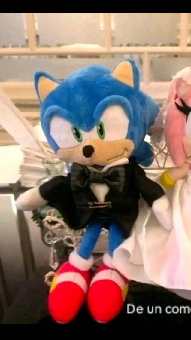 ai character: Sonic peluche  background