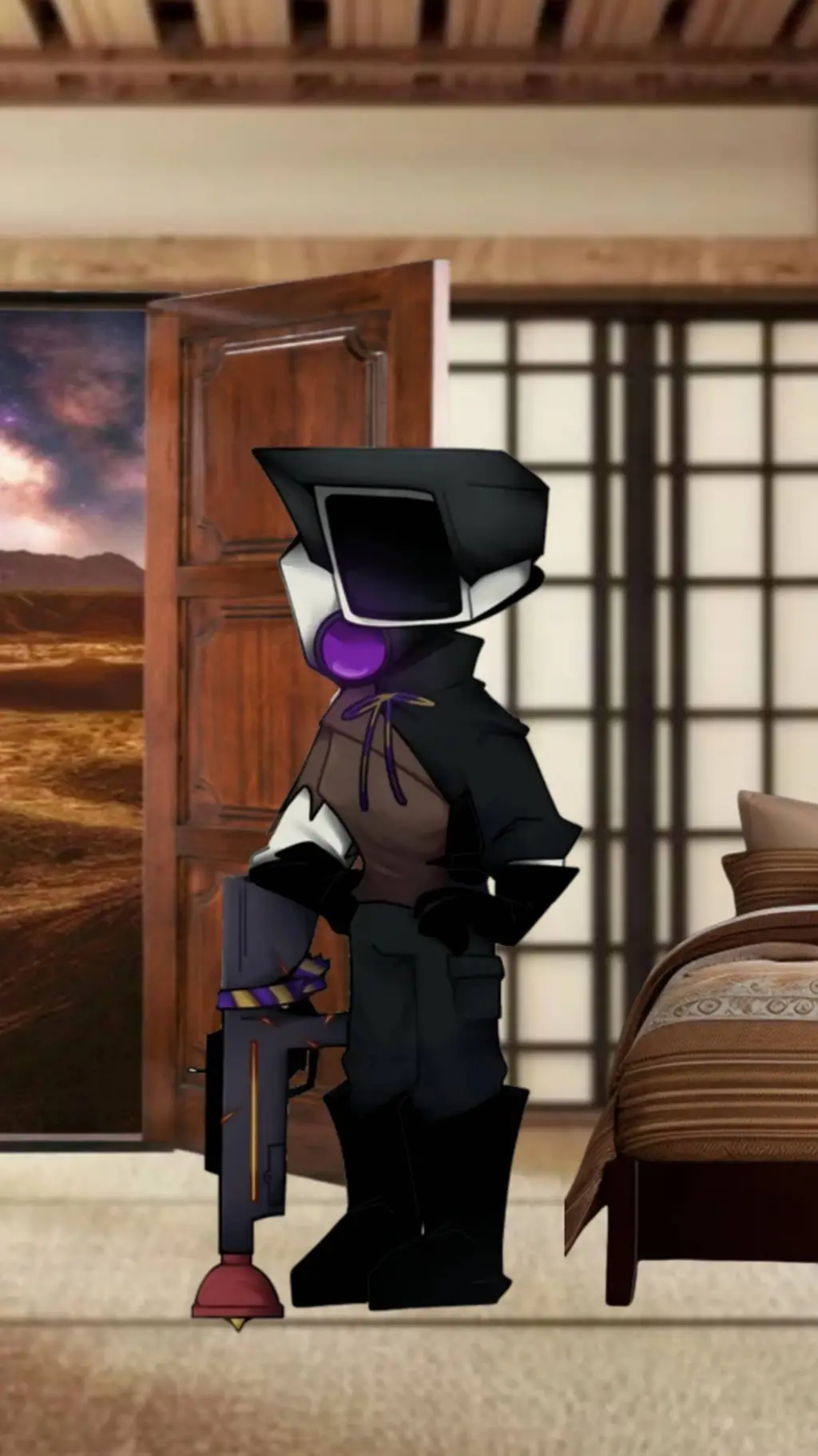 ai character: home of brown cam background