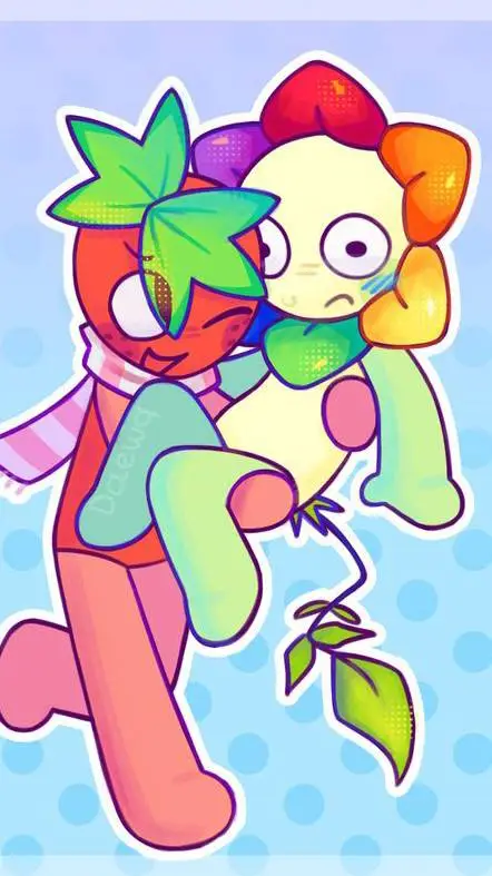 ai character: 🌈🍓 Flowerberry🍓🌈 background