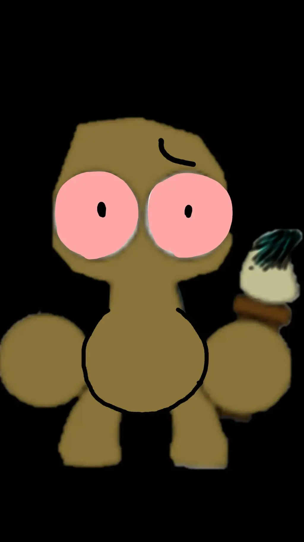 ai character: sackkid but ablaze background