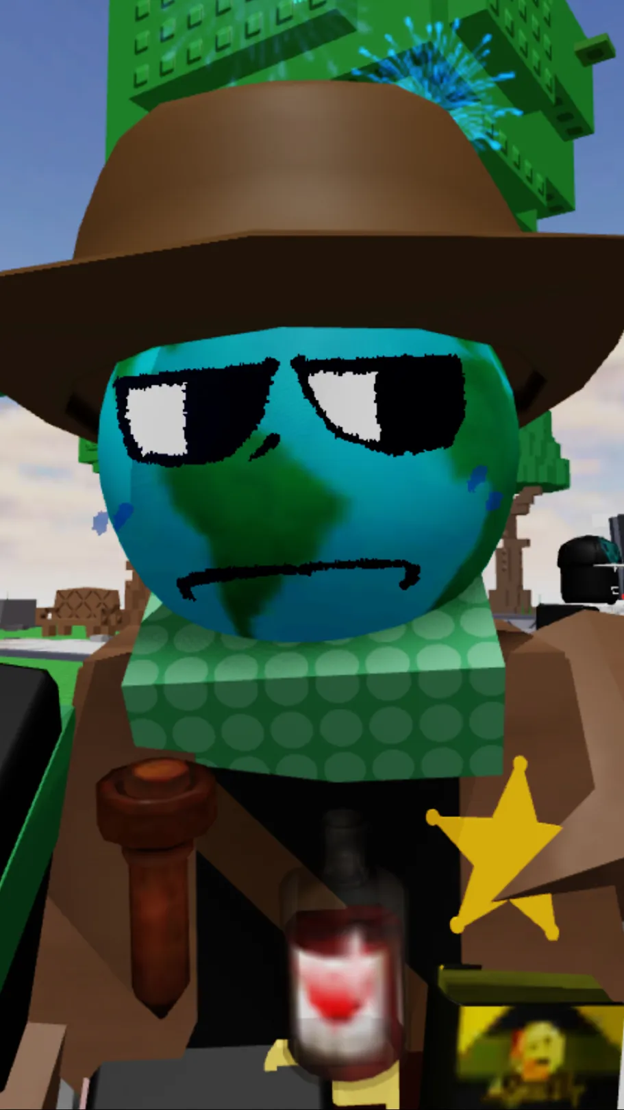 ai character: Earth sheriff  background