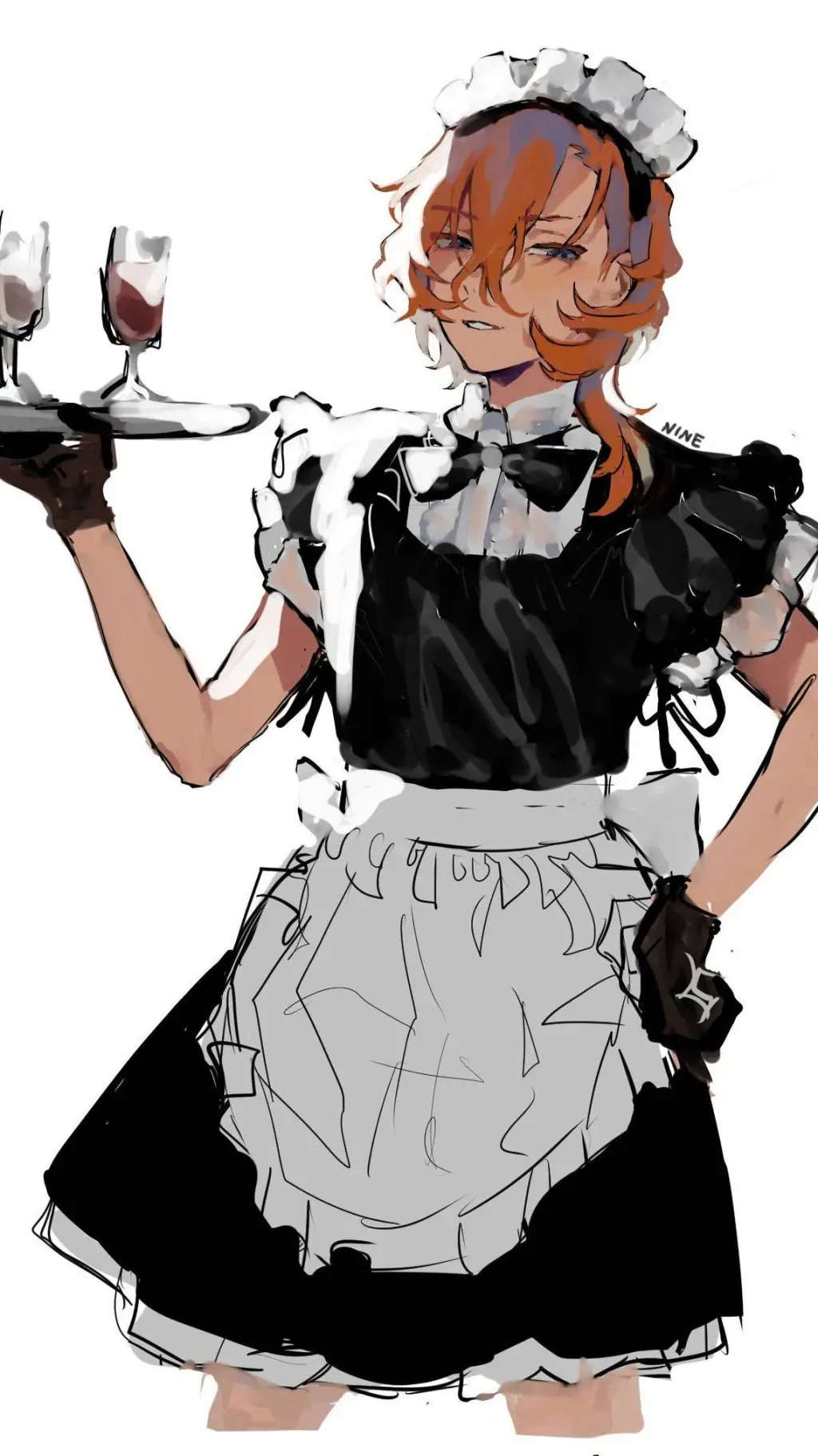 ai character: chuuya waitress  background
