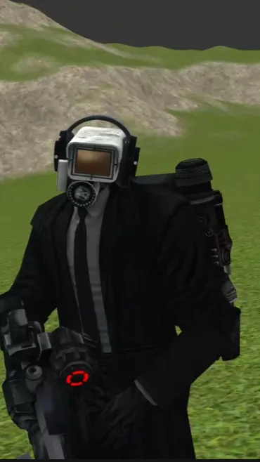ai character: Armed camera man background