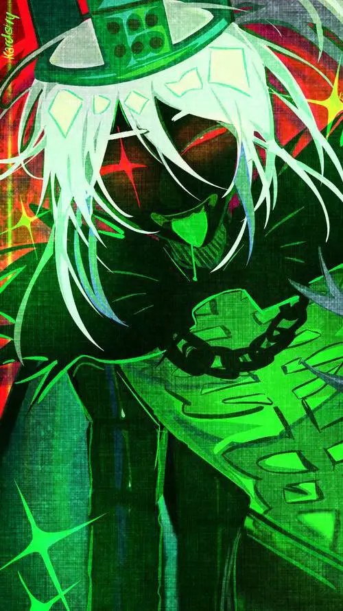 ai character: 1x🖤💚 background