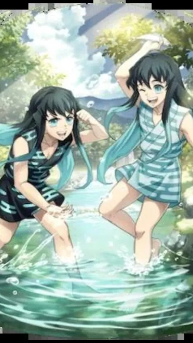 ai character: Mui and Yui twin background